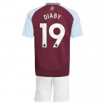 Günstige Fußballtrikots Aston Villa Diaby 19 Kinder Heimtrikot 2024-25 Kurzarm